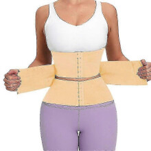 (XL) Waist Trainer Body Shapewear for Women, Tummy Slimming Girdle for Postpartum Recovery, Beige Flat Belly Wrap Waist Belt Suitable for Certain