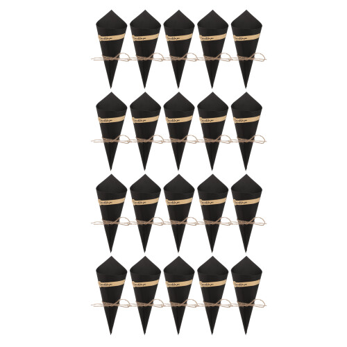 50St Party Papier Cake Cones Mit Hanfseil 1