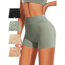 (3XL, Multicolor-4 Pack) Women's Cotton Boxers High Waisted Boyshorts Soft Ladies Briefs 4 Pack Multipack
