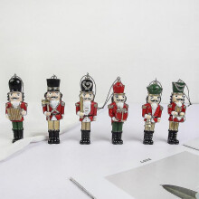 (Red) Christmas Nutcracker Soldier Resin Figurines Ornaments Xmas Trees Window Fireplace Garden Festival Party Household Decoration