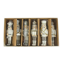 (Gold silver) Christmas Nutcracker Soldier Resin Figurines Ornaments Xmas Trees Window Fireplace Garden Festival Party Household Decoration