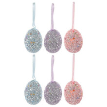 6pcs Foam Easter Egg Decorations for Party Wall Pendant Hanging Ornaments Perfect for Holiday Celebrations