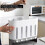 Wall Mounted Cereal Dispenser - Dry Cereal Storage Container with Cup (White Gray) 4
