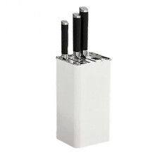 Upgrade Knife Block Detachable Square Knife Holder for Organized and Clean Knife Storage (Silvery White)