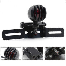 Black Retro Moto Rear Indicator License Plate Bracket Chopper Motorbike Brake Light Compatible with Motorcycle Tail Light