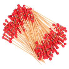 Food Picks Holz Mit Doppelten Roten Perlen Ca 100