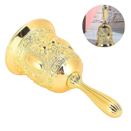 (Gold) Multipurpose Call Bell Metal Innovative Dinner Bell Hand Call Bell 1