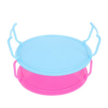 2Pcs Blue Steamer Rack PP Kitchen Storage Rack Microwave Cooking Stand