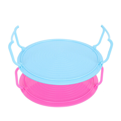 2Pcs Blue Steamer Rack PP Kitchen Storage Rack Microwave Cooking Stand