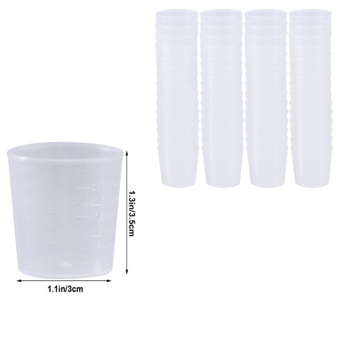 60 Stk. 30 Ml Kunststoff Messbecher Mit Eichstrichen Transparent 2