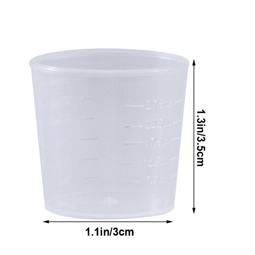 60 Stk. 30 Ml Kunststoff Messbecher Mit Eichstrichen Transparent 1
