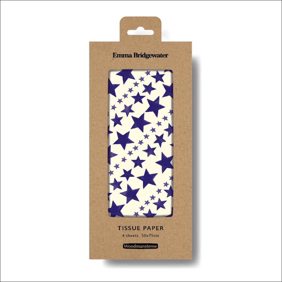 Woodmansterne Emma Bridgewater Stars Tissue Paper Giftwrap Celebration Gift Wrapping Blue
