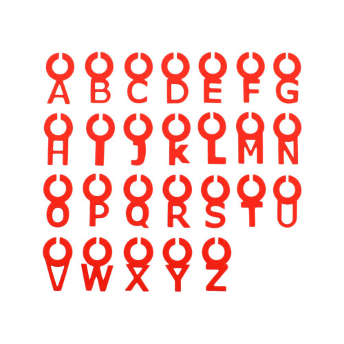 26 Alphabet Weinkelch Markierer Silikon Rot