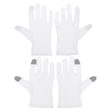 2 Paar Baumwollhandschuhe Für Feuchtigkeit, Schlaf Und Touchscreen