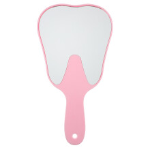 Zahnförmiger Handspiegel Mit , , Kunststoff, Rosa