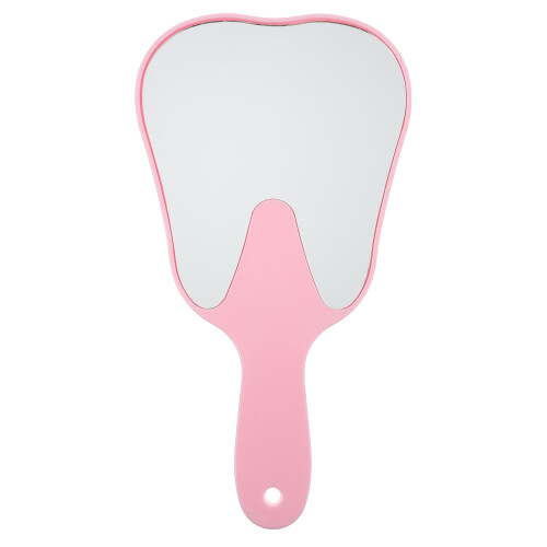 Zahnförmiger Handspiegel Mit , , Kunststoff, Rosa