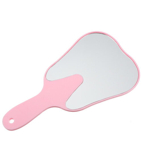 Zahnförmiger Handspiegel Mit , , Kunststoff, Rosa 2
