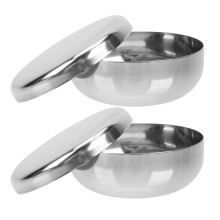 2 Sets Koreanische Edelstahl Dampf-Reisschalen