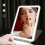 (Pink) Portable Rechargeable Lighted Makeup Mirror - Foldable LED Travel Compact Design 3