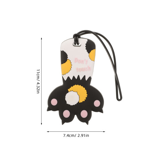 Suitcase Naamtags Kattepoot Zwart Rubber 1-Pack 1