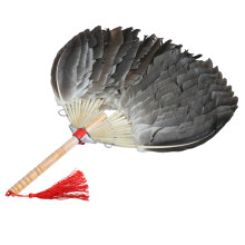 Decorative Fan with Wooden Handle for Home