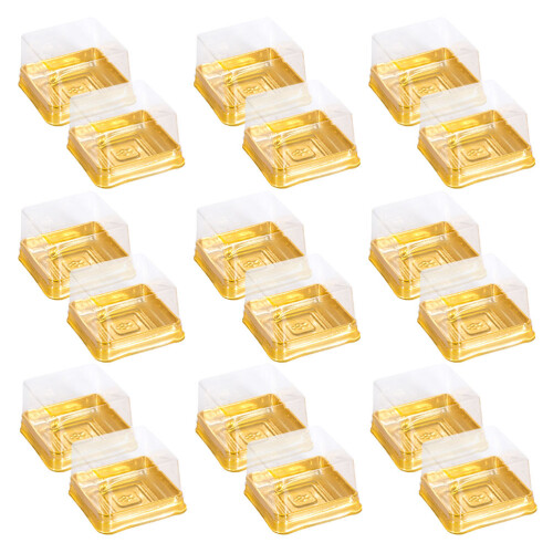 1 Set 100 Kunststoff Quadratische Eigelb Puff Verpackungsbox 50 G