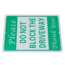 Do Not Block Driveway Schild, No Parking Erinnerung, Vorsicht Fahrzeug