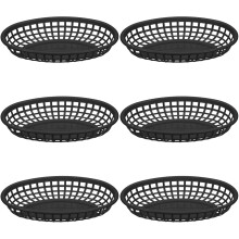 6St Oval Fast-Food-Körbe Diner-Körbe Desktop Kunststoff Servierplatten
