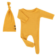 2Stk Fotografie Strampler Hut Baby Gestricktes Gewebe Langarm