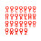 26 Alphabet Weinglas Marker Silikon Schild Rot 1