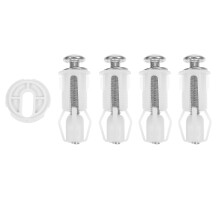 4 Toilettendeckel Schraube Mutze Nylon Metall Weiß