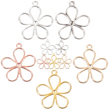 200Pcs Metal Petal Charms Assorted Colors DIY Jewelry Making Pendants