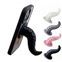 (White) Portable Magnetic Phone Holder with 360 Rotation and 3D Design, Compatible with Various Brands - Ideal for Holding Your Phone Securely