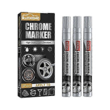 3pcs Liquid Chrome Marker Set Chrome Touch Up Markers for Model Metal Cars Tire Diy Art Craft Repair Silver Paint Markers