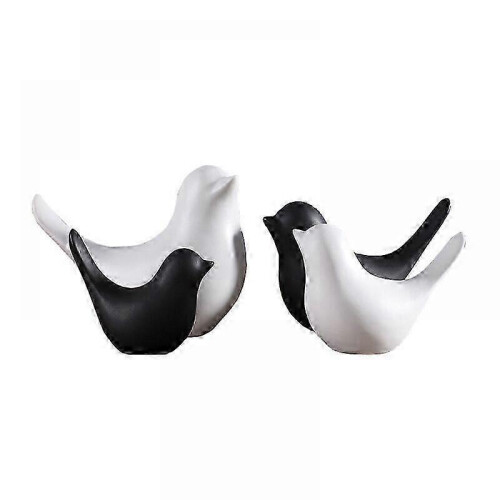 Modern Style Ceramic Decor Small Bird Statues for Living Room 2pcs