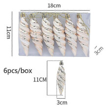 (champagne spiral) Christmas Pendants Boxed Painted Icicle Cone Candy Ball Xmas Tree Ornaments Noel Christmas Home Decor New Year 2023 Navidad