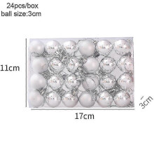 (24pcs 3cm-silver) Christmas Pendants Boxed Painted Icicle Cone Candy Ball Xmas Tree Ornaments Noel Christmas Home Decor New Year 2023 Navidad