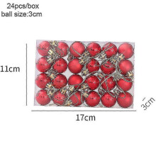 (24pcs 3cm-red) Christmas Pendants Boxed Painted Icicle Cone Candy Ball Xmas Tree Ornaments Noel Christmas Home Decor New Year 2023 Navidad