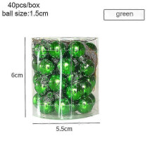 (40pcs 1.5cm-green) Christmas Pendants Boxed Painted Icicle Cone Candy Ball Xmas Tree Ornaments Noel Christmas Home Decor New Year 2023 Navidad