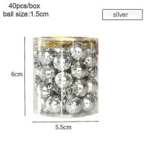 (40pcs 1.5cm-silver) Christmas Pendants Boxed Painted Icicle Cone Candy Ball Xmas Tree Ornaments Noel Christmas Home Decor New Year 2023 Navidad