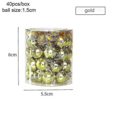 (40pcs 1.5cm-gold) Christmas Pendants Boxed Painted Icicle Cone Candy Ball Xmas Tree Ornaments Noel Christmas Home Decor New Year 2023 Navidad