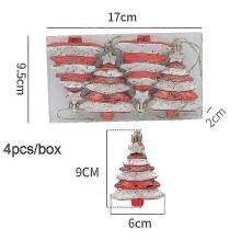 (red tree) Christmas Pendants Boxed Painted Icicle Cone Candy Ball Xmas Tree Ornaments Noel Christmas Home Decor New Year 2023 Navidad
