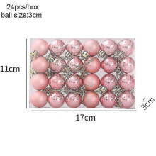 (24pcs 3cm-rose gold) Christmas Pendants Boxed Painted Icicle Cone Candy Ball Xmas Tree Ornaments Noel Christmas Home Decor New Year 2023 Navidad