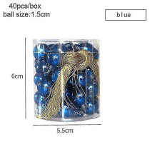 (40pcs 1.5cm-blue) Christmas Pendants Boxed Painted Icicle Cone Candy Ball Xmas Tree Ornaments Noel Christmas Home Decor New Year 2023 Navidad