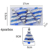 (blue tree) Christmas Pendants Boxed Painted Icicle Cone Candy Ball Xmas Tree Ornaments Noel Christmas Home Decor New Year 2023 Navidad