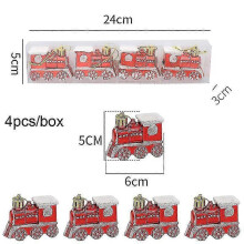 (red train) Christmas Pendants Boxed Painted Icicle Cone Candy Ball Xmas Tree Ornaments Noel Christmas Home Decor New Year 2023 Navidad