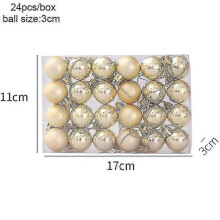 (24pcs 3cm-gold) Christmas Pendants Boxed Painted Icicle Cone Candy Ball Xmas Tree Ornaments Noel Christmas Home Decor New Year 2023 Navidad