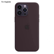 (Dark Purple) Liquid Silicone Phone Back Cover Case for iPhone 14 Pro with MagSafe Compatibility for Induction Popover Protection and Grip