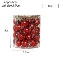 (40pcs 1.5cm-red) Christmas Pendants Boxed Painted Icicle Cone Candy Ball Xmas Tree Ornaments Noel Christmas Home Decor New Year 2023 Navidad