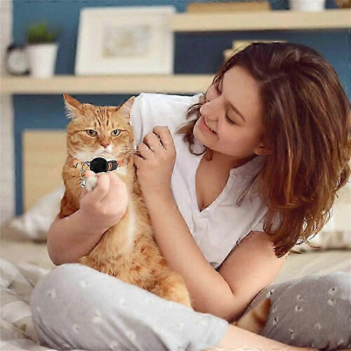 Adjustable Cat Collar for Compatible with Airtag, Orange, 1.0*20-30, 1 piece 2